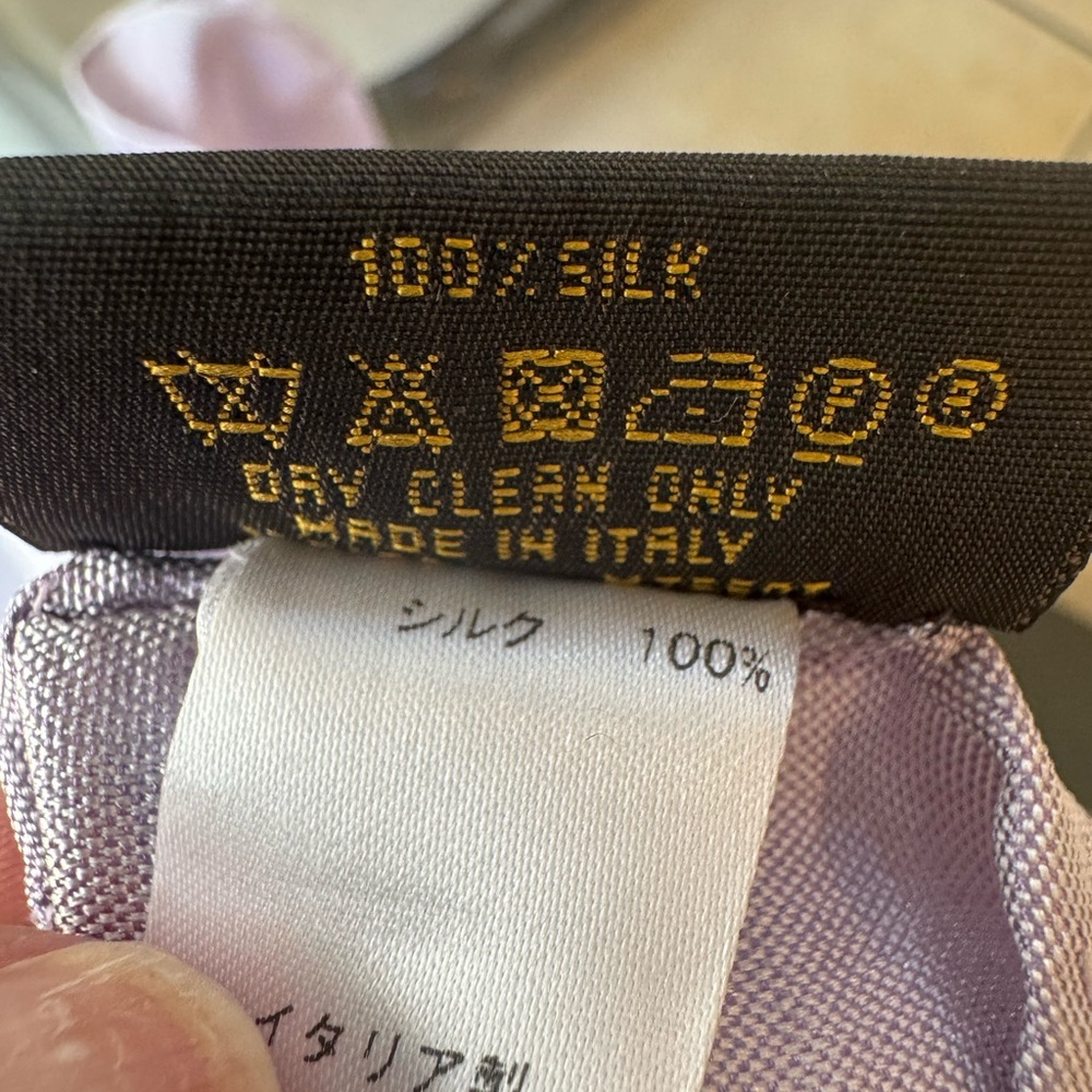 **SOLD** Louis Vuitton Lavender Silk Handkerchief - Picture 5 of 6